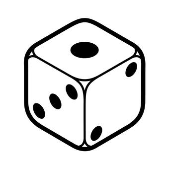 サイコロのアイコン サイコロ,1の目,賭け事,ゲーム,賭博,サイ,博打,丁半,アイコン,シンプルのイラスト素材