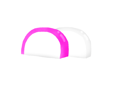 紅白かまぼこ かまぼこ,おせち,お正月,お正月料理,紅白,2個,ピンク,練り物,すり身のイラスト素材