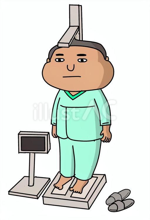 健康診断を受ける男性 健康診断,男性,身長のイラスト素材