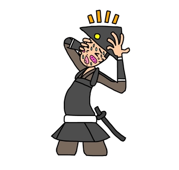 恥ずかしい戦国時代の足軽 足軽,侍,武士,鎧武者,戦士,兵士,日本,和風,歴史,日本史のイラスト素材