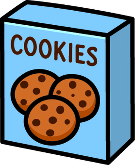水色のクッキー箱です。 クッキー,箱,シンプル,焼菓子,詰め合わせ,包装,ギフト,贈り物,スイーツ,おやつのイラスト素材