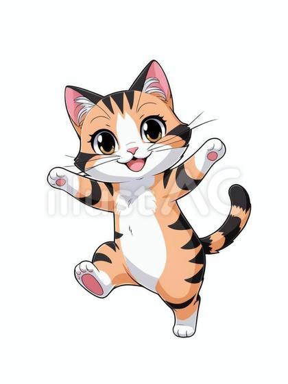 楽しそうに踊っている猫