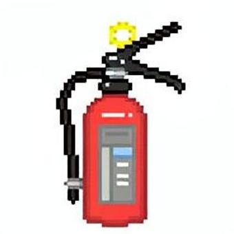 【ドット絵】シンプルな消火器 ドット絵,消火器,防災,火災,セーフティ,緊急,消防,消防設備,ピクセルアートのイラスト素材