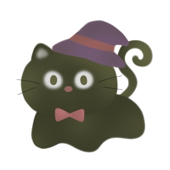 ハロウィン ハロウィン,黒猫,猫,ねこ,動物,どうぶつ,キャラクター,キャラ,イベント,リボンのイラスト素材