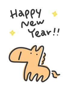 ゆるくてかわいい馬の年賀状 2026 ゆるくてかわいい馬の年賀状 2026 馬,年賀状,手描き,はがきテンプレート,年賀状テンプレート,ウマ,可愛い,うま,おしゃれ,かわいいのイラスト素材