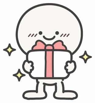 プレゼントとキラキラとシンプルな人物02 プレゼント,クリスマス,バレンタイン,人物,棒人間,人,笑顔,キラキラ,12月,冬のイラスト素材