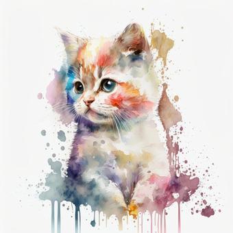 Illustration, kitten, cat, animal, 