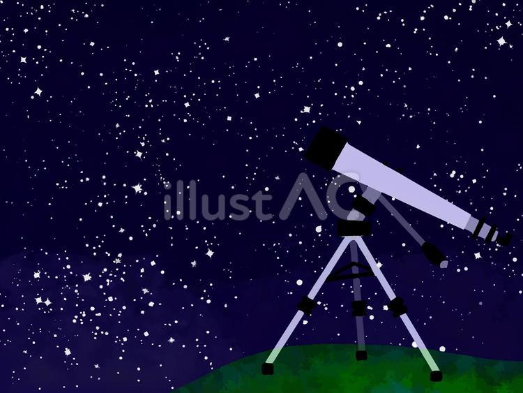 星を観測する望遠鏡 宇宙,空,無重力のイラスト素材