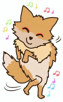 Illustration, fox, whole body, dance, 