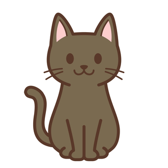 おすわりする猫（黒） 猫,黒猫,野良猫,保護猫,地域猫,ペット,動物,おすわり,全身,かわいいのイラスト素材