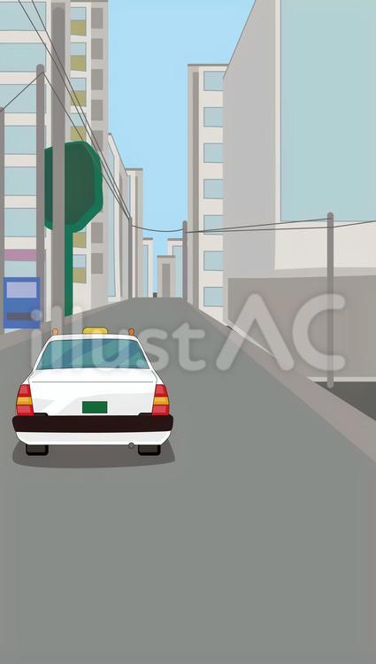 タクシー走行　 タクシー,走行,道路のイラスト素材