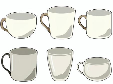 コップ 食器,コップ,陶器,金属,ガラスのイラスト素材