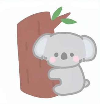 木に抱きつくコアラ コアラ,動物,生き物,自然,手書き,オーストラリア,抱きつくのイラスト素材
