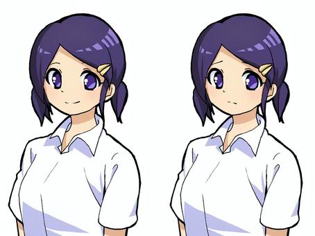 Illustration, anime style, girl, short sleeve, 