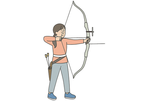 アーチェリーを構える選手 アーチェリー,パラスポーツ,車いす,弓,集中力,競技,スポーツ,バリアフリー,ユニバーサルスポーツ,大会のイラスト素材