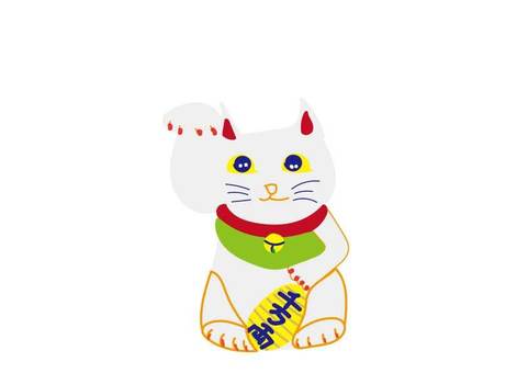 Illustration, lucky cat, cat, lucky goods, 