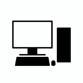 デスクトップパソコンのシルエット デスクトップパソコンのシルエット デスクトップ,パソコン,電子機器,デジタル機器,コンピュータ,パーソナルコンピュータ,モニター,キーボード,マウス,シルエットのイラスト素材