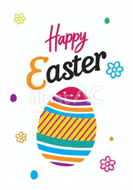 Happy Easter イースター,英語,卵のイラスト素材