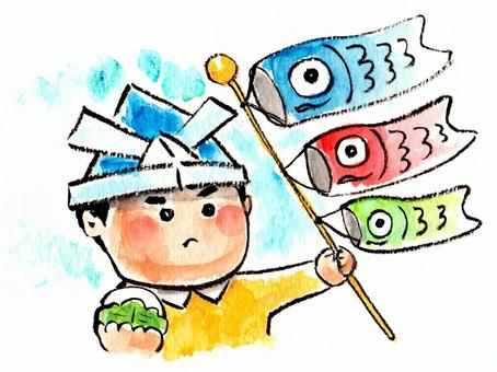 こどもの日2 子供の日,鯉のぼり,こどもの日,子供,小学生,園児,幼稚園,ゴールデンウィーク,5月,5月5日のイラスト素材