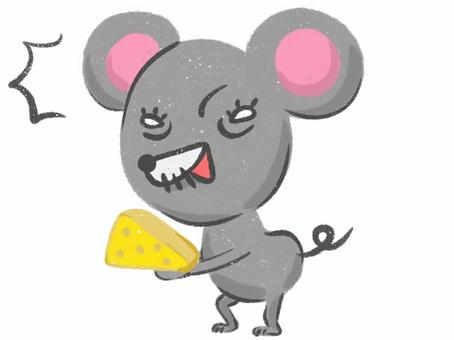 泥棒ネズミ 泥棒,ネズミ,鼠,手癖,一匹,シュール,チーズ,気づく,見つかる,ヘタウマのイラスト素材