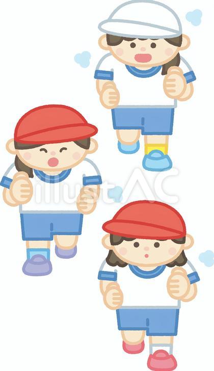 マラソン女子_正面_やわらか線