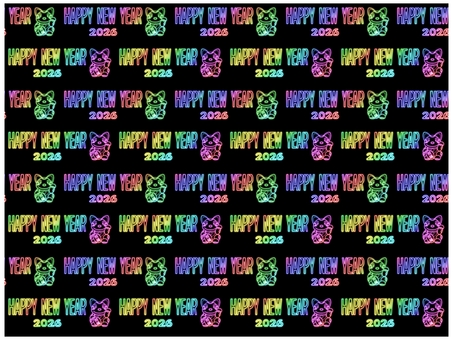 招き猫の年賀状　ネオン 招き猫,年賀状,ポストカード,壁紙,背景,柄,パターン,かわいい,笑顔,招福のイラスト素材