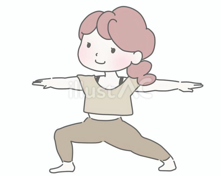 ヨガをする女性 ヨガ,ヨガポーズ,ストレッチのイラスト素材