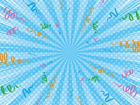 集中線・リボン状の紙吹雪　背景 集中線,紙吹雪,キラキラ,正月,新春,新年,大売出し,ビジネス,枠,宝くじのイラスト素材