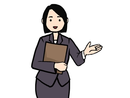 案内をするスーツを着た若い女性 見せる,説明する,説明,案内,スーツ,ビジネス,アドバイス,プレゼン,プレゼンテーション,女性のイラスト素材