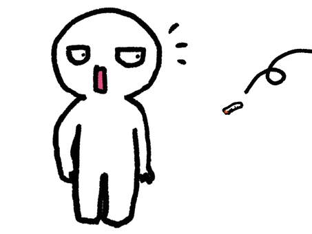 タバコのポイ捨て 人,ゴミ,タバコ,吸い殻,捨てる,ポイ捨て,マナー違反,危ない,オリジナル,シンプルのイラスト素材