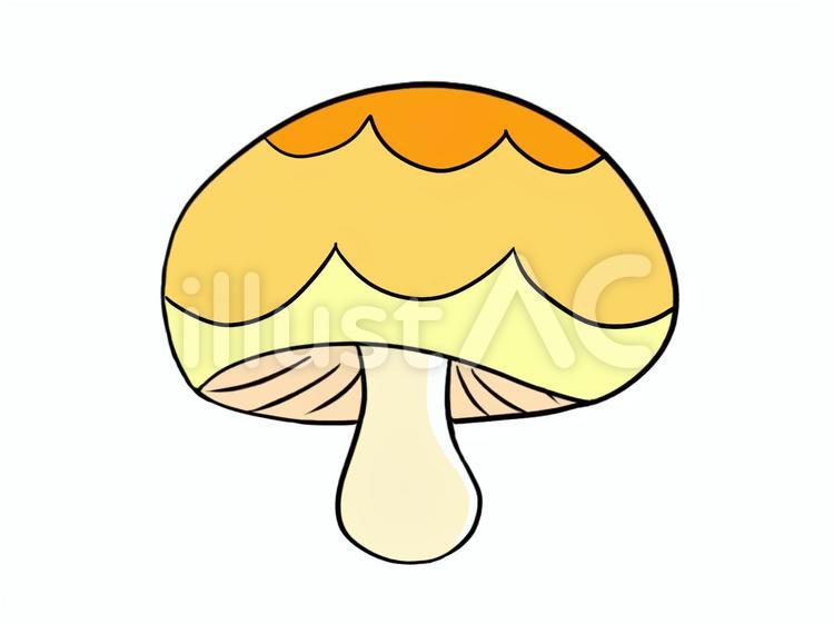 きのこ　黄色 山,きのこ,食べ物のイラスト素材