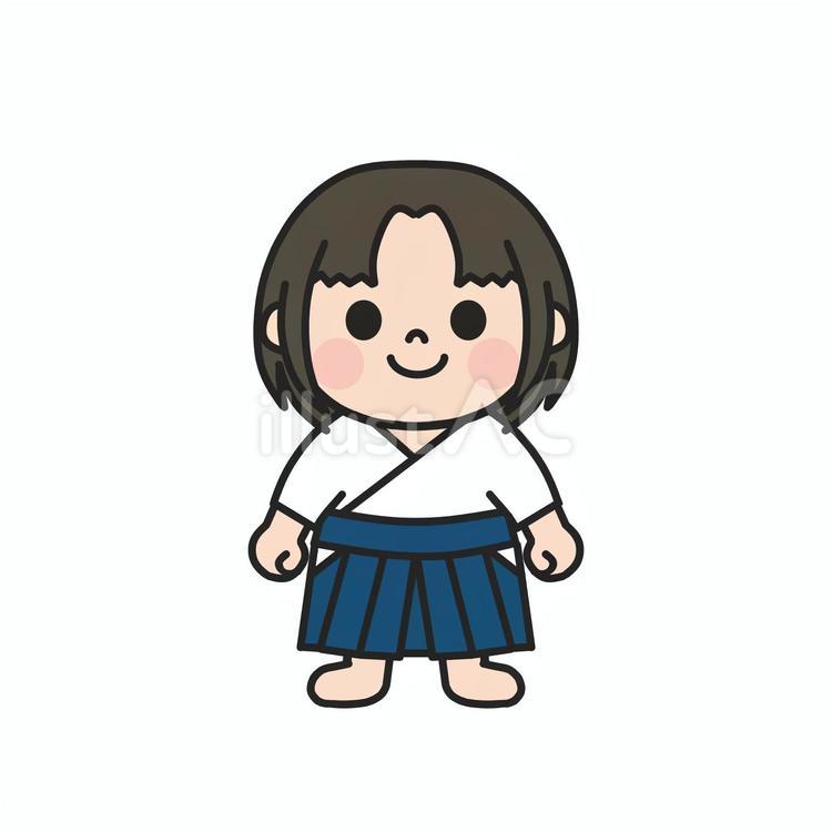 武道系の習い事がしたい袴姿の子ども5 袴,武道,道着のイラスト素材