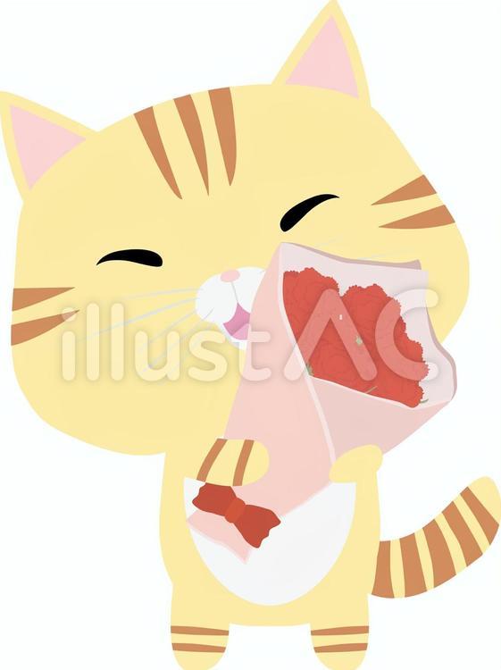 母の日_ちゃとら 母の日,猫,ちゃとらのイラスト素材