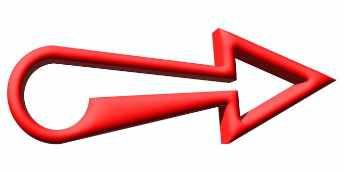 3D風矢印赤い右向き 矢印,右向き,３d,赤,立体のイラスト素材