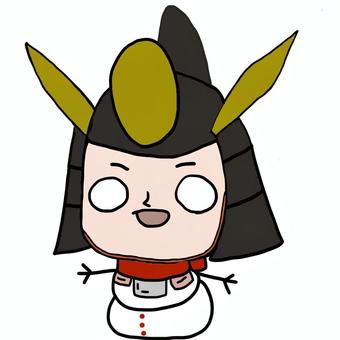 ゆるい結城秀康 ゆきだるまさん 結城秀康,戦国時代,時代,戦国武将,武将,手書き,イラスト,かわいい,男,安土桃山時代のイラスト素材