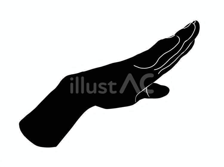 敬礼する右手のシルエット 敬礼,右手,影絵のイラスト素材