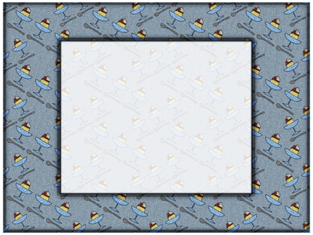 プリンのフレ−ム　グレー プリン,フレ−ム,ポストカード,メッセージカード,柄,パターン,長方形,罫線なし,透け感,グレーのイラスト素材