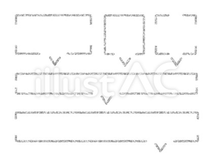 四角い可変式の吹き出し 手描き風銀ラメ線