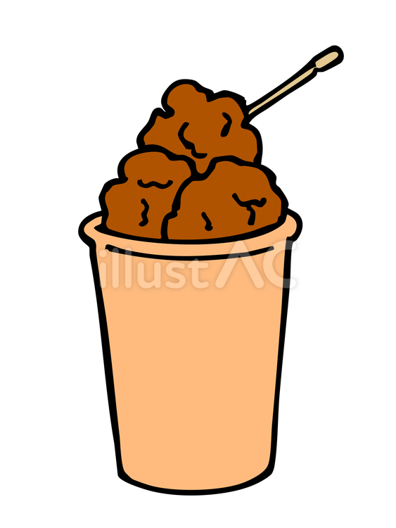 唐揚げ（カップ付き）のイラスト 唐揚げ,揚げ物,軽食のイラスト素材