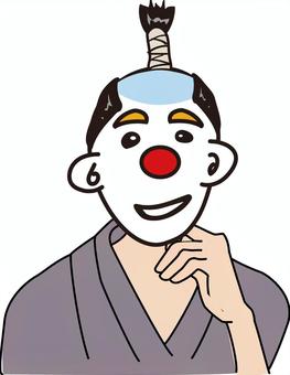 コメディアン・ちょんまげ・半身 お笑い,コメディアン,ちょんまげ,男性,芸能人,ピン芸人,面白い,喜劇,時代劇,侍のイラスト素材