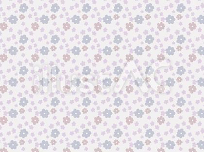 お花のシームレスパターン くすみピンク