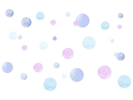 水色の水玉の水彩風背景イラスト 水玉,シャボン玉,ふわふわ,パステル,パステルカラー,可愛い,お団子,イラスト,シンプル,水彩のイラスト素材