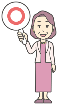  お金持ちマダム-171-全身 おばさん,正解,札,中年,女性,富裕層,マダム,裕福,お金持ち,ミセスのイラスト素材