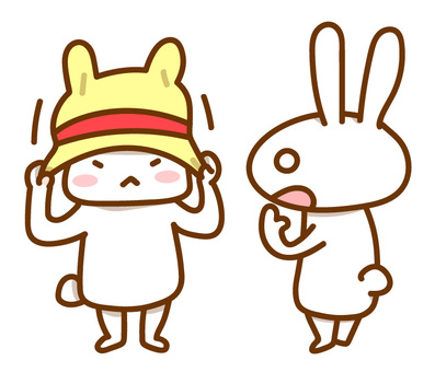 麦わら帽子を被ろうとするうさぎさん 麦わら帽子,うさぎ,ぼうし,動物,被るのイラスト素材