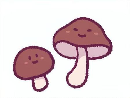 きのこの手描きイラスト