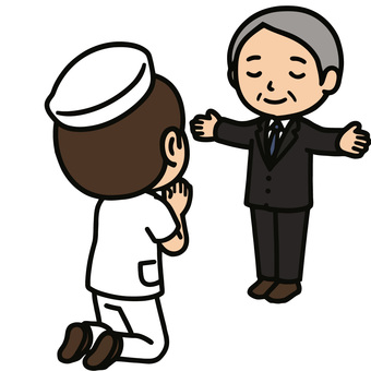 祈る人 祈り,願い,必死,信仰,悲しみ,神頼み,儀式,宗教,看護婦,ナース服のイラスト素材