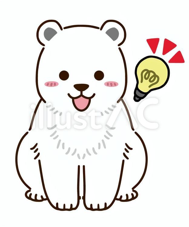 何かをひらめくシロクマ シロクマ,ホッキョクグマ,熊のイラスト素材