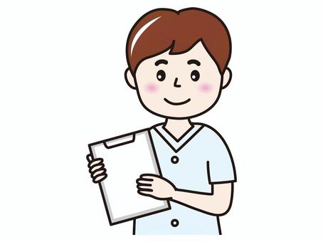 男性看護師(問診票) 男性看護師(問診票) 人物,男性,看護師,問診票,医療のイラスト素材