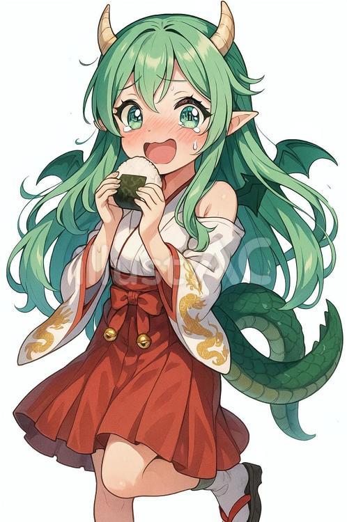 竜族の可愛らしい少女 竜族,ドラゴン娘,少女のイラスト素材