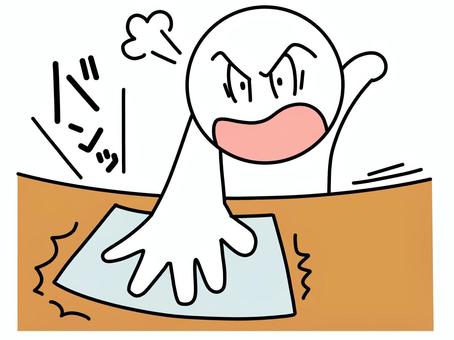 怒って書類を提出する棒人間 棒人間,提出,書類,紙,怒る,怒り,叩きつける,かわいい,シンプル,人物のイラスト素材